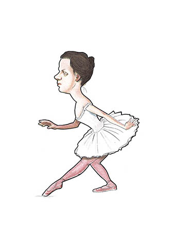 Открытка Русский балет в карикатурах #09. А. В. Сланцова
