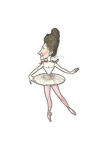 Открытка Русский балет в карикатурах #46. О. М. Леонова