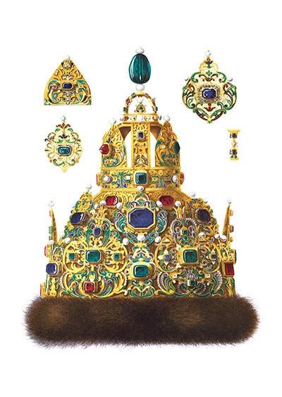 Открытка Сокровища России #38. Шапка первого наряда царя Михаила Федоровича